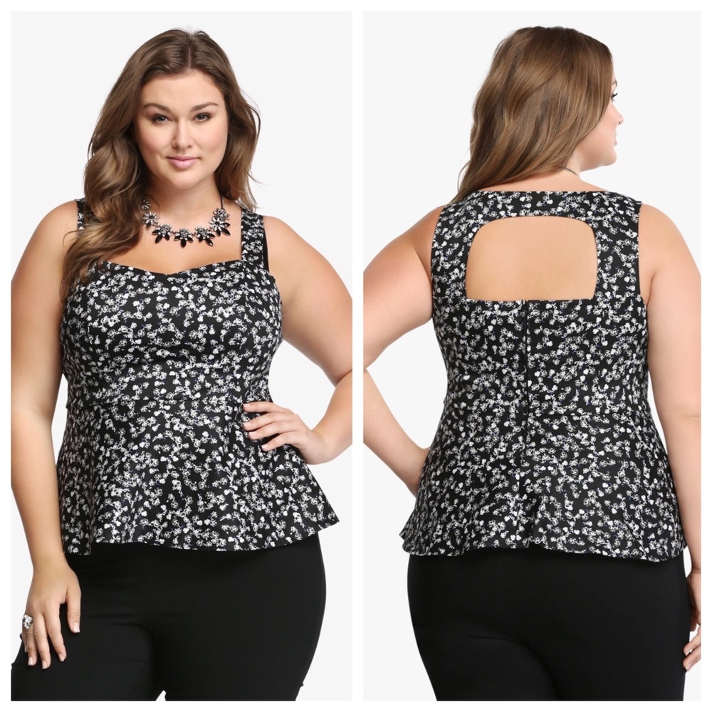 Torrid 3x floral peplum top Never worn